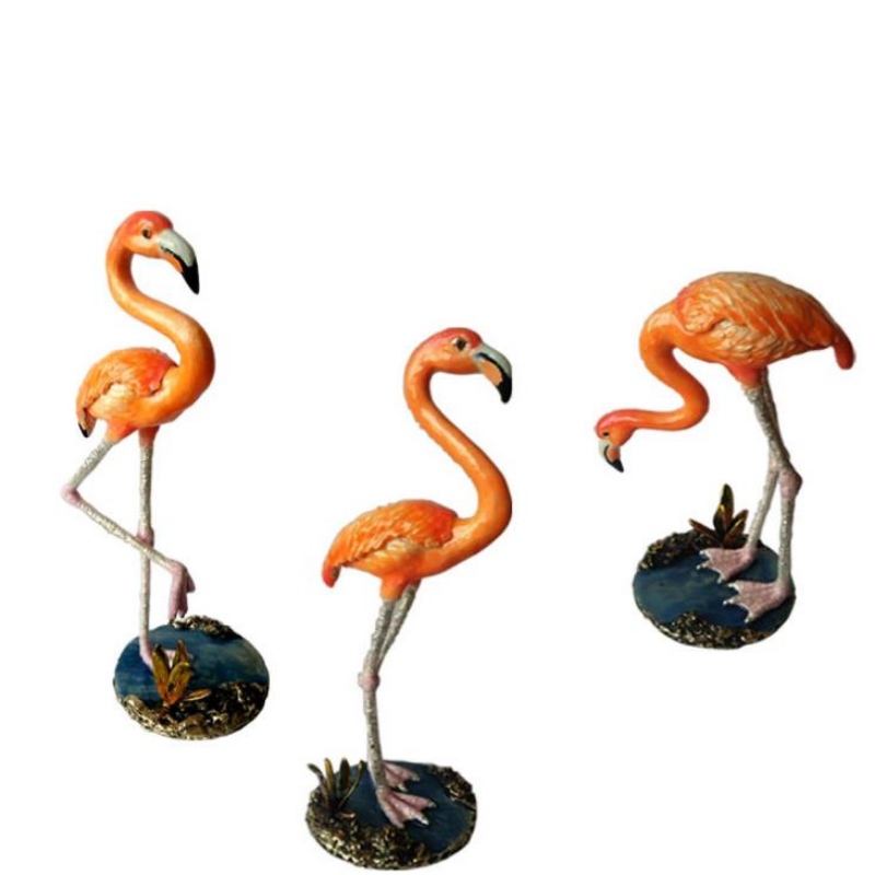 Flamingo kreativ nordisk matemaljefarve, smykker, smykkeskrin, metalplader, harpiks