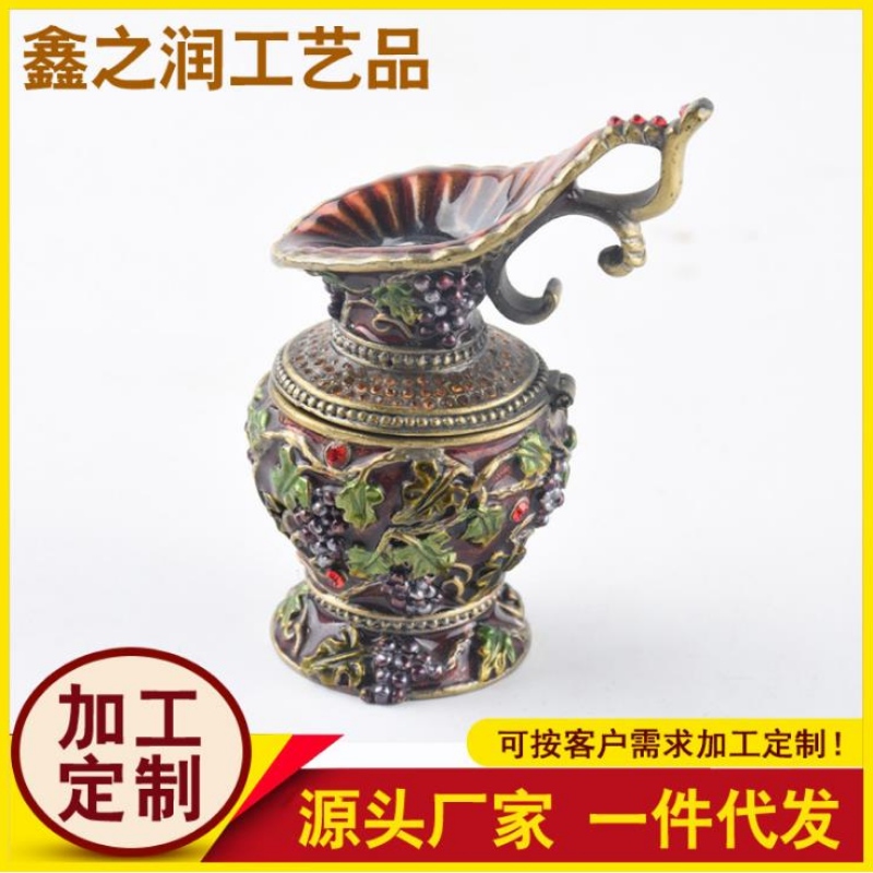 Kildefabrik Europæisk retro guld modtager smykkeskrin metalsmykkeskrin ring armbånd modtager kasse