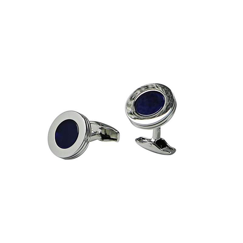 Blue Cat's Eye Rund Custom Cuff Links