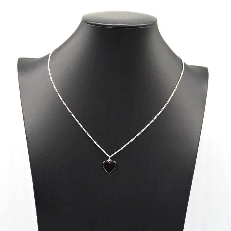 Rustfrit stål hjerteformet vedhæng halskæde rfbnck0177