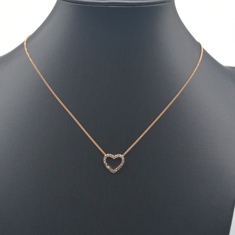 Rustfrit stål hjerteformet lersten vedhæng halskæde rfbnck1567