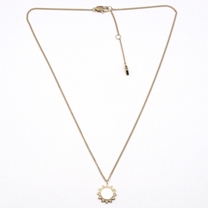 Halskæden af sten, af rustfrit stål, rfbnck1347