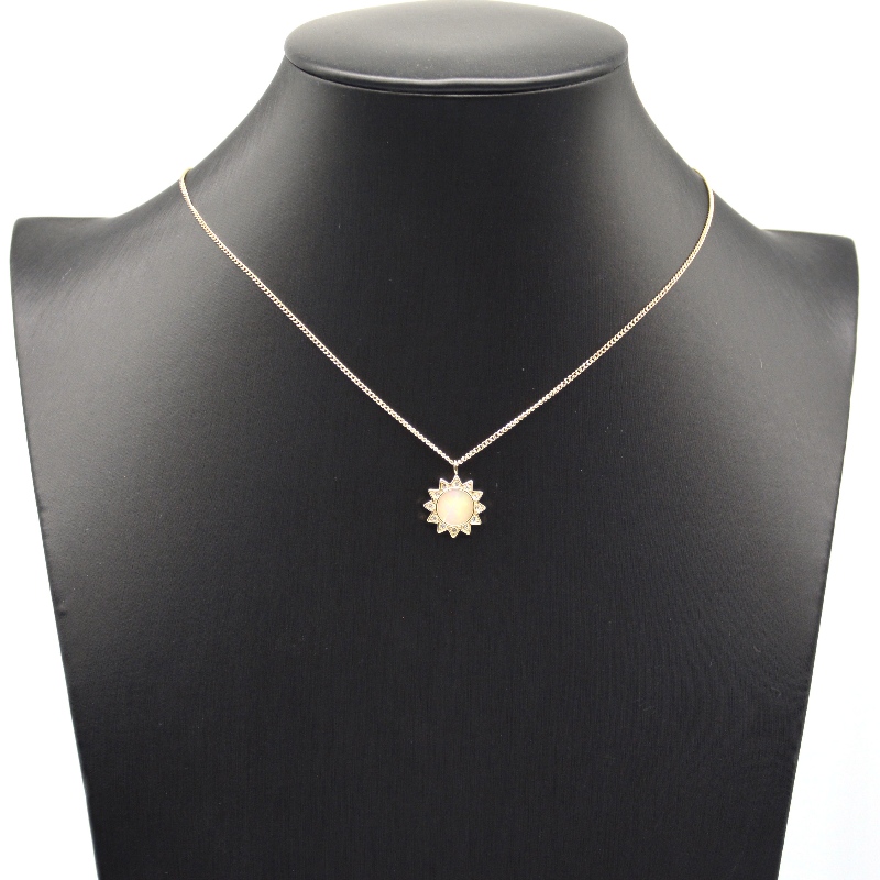 Halskæden af sten, af rustfrit stål, rfbnck1347