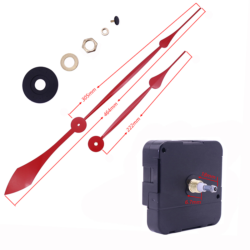 engros 15mm stort drejningsmoment I skaftet væg ur bevægelse med ur hænder