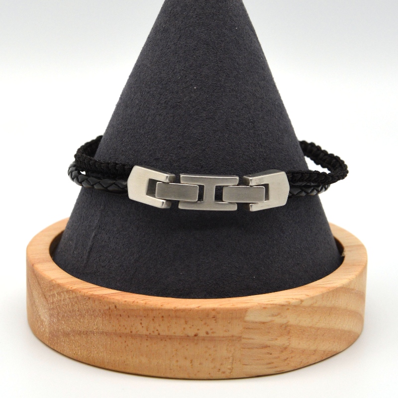 Rustfrit stål tilbehør læderarmbånd rfbbg1567