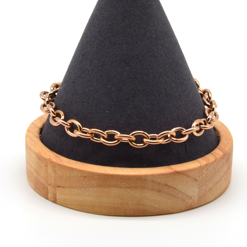 Rustfrit stål hjerteformet vedhæng kæde armbånd rfbbg0069