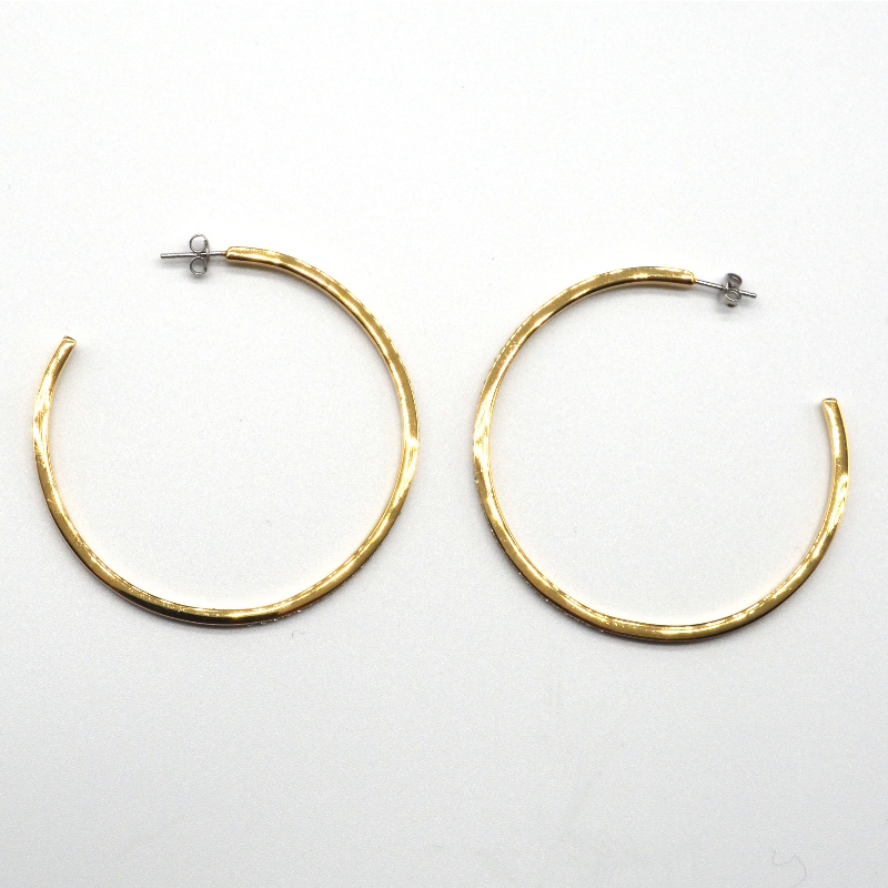 Rustfrit stål C-type klæbende sten Earring rfbearne1188