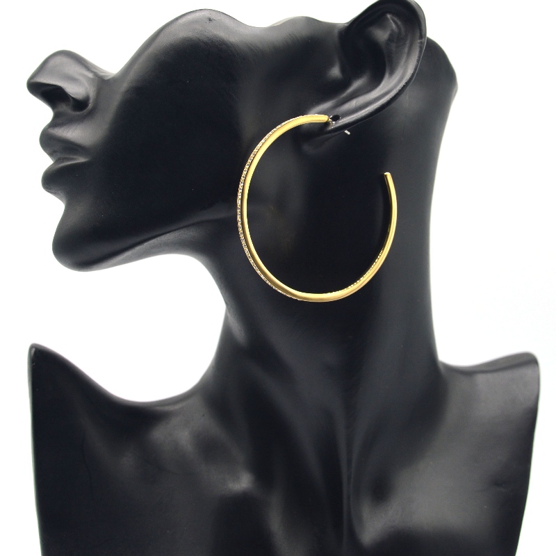 Rustfrit stål C-type klæbende sten Earring rfbearne1188