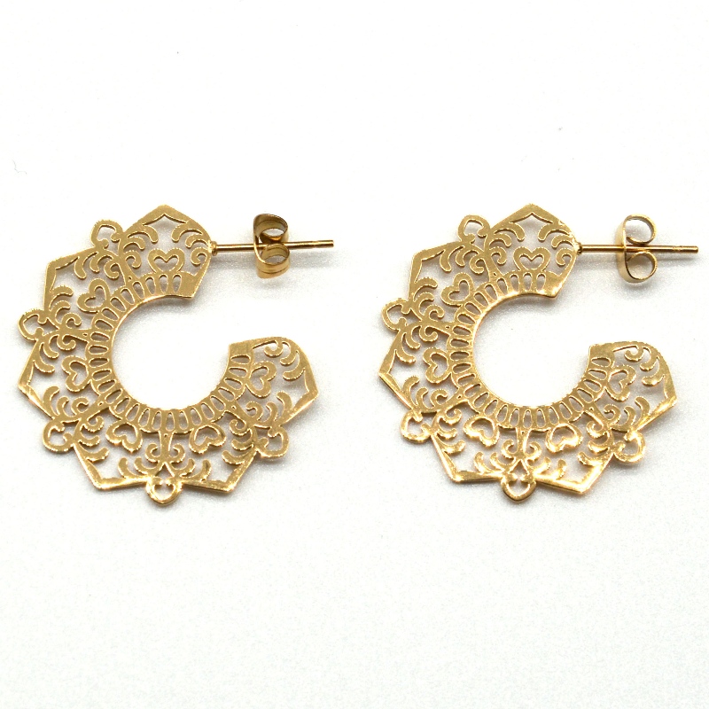 Hule øreringe i rustfrit stål og stænger rfber0055