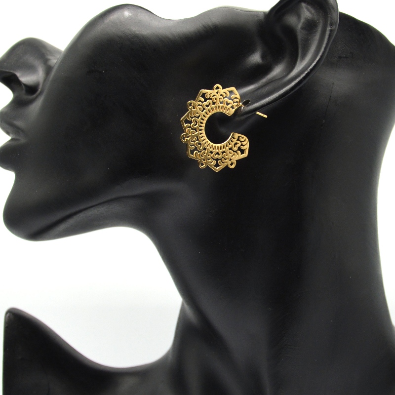 Hule øreringe i rustfrit stål og stænger rfber0055