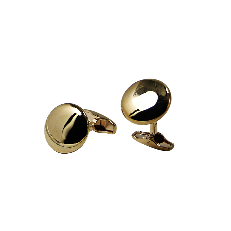 Håndlavede højpolerede kobbermonogrammerede runde Cuff Links