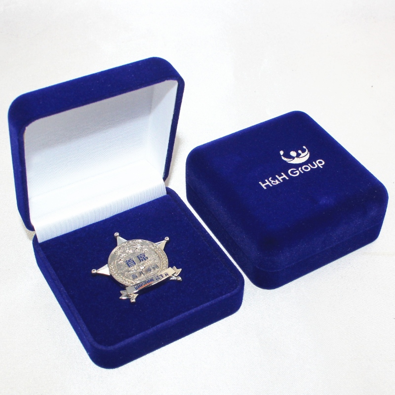 Punkt F-2S rund form Velvet Box for emblemer og mønter, mm.52*57*25, vægt omkring 26g