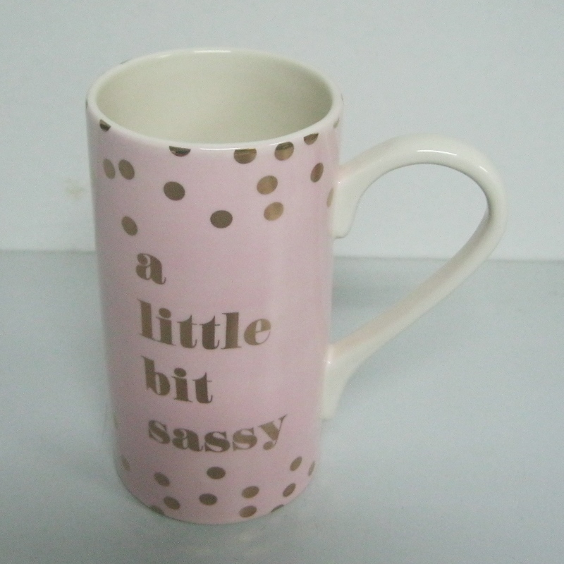 Logo Custom Gold Metallic Gold Decal Promotional Ceramic Mug Coffee Mug