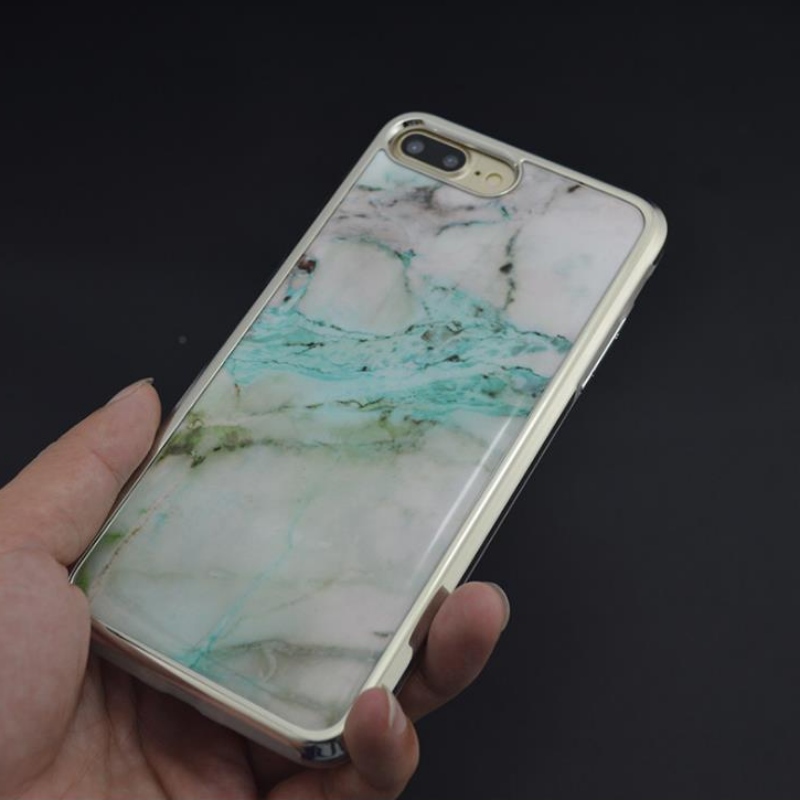 PC-elektroplated to-in-one iphone til Plus Marble, drop-gel case iphone ex-fabrikants indstilling