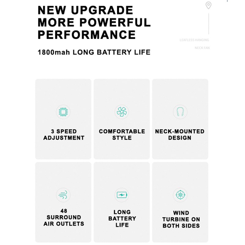 Bærbar bladfri ventilator