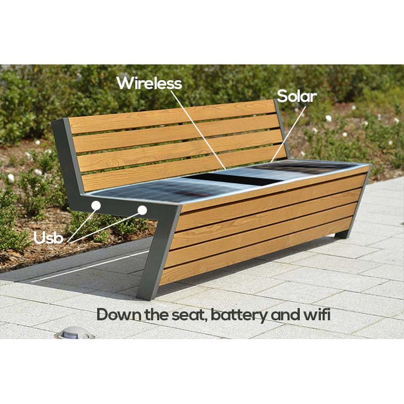 Nyt design Solenergi Laveste fabrikspris Smart Park Bench