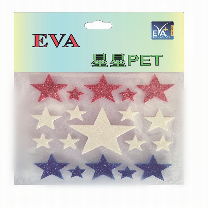 Foam-stjerner PET-klistermærker PET Foam Glitters PET