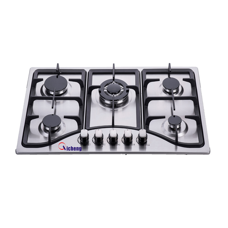 OEM-mærke 210 rustfrit stål 5-brænderbulit i komfur med komfur