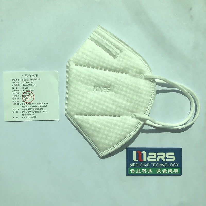 2020 Ikke-vævet KN95 Beskyttende ikke-medicinsk, sammenfoldelig halv 5-lags ansigtsmaske til selvbrug