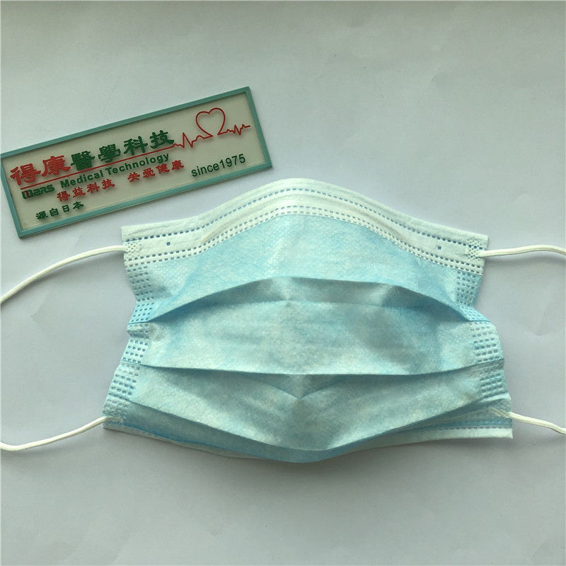 Højt kvalitet 3-lag øreloop blå engangsmaske Antibakteriel og støvsuger