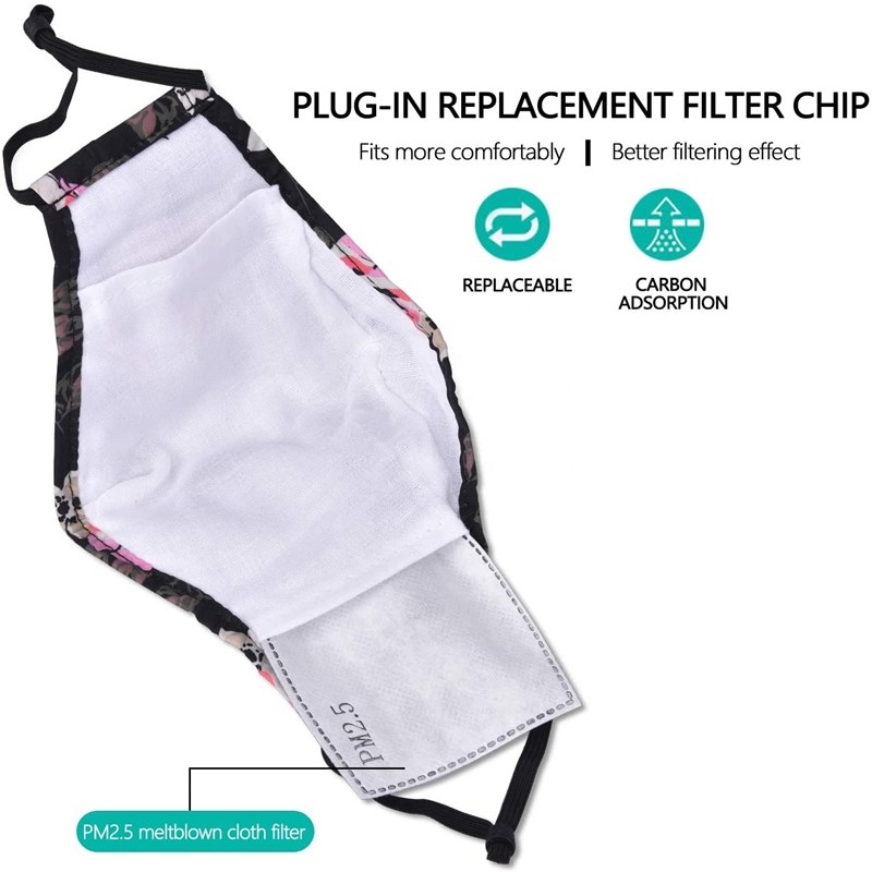 Fashionabelt polyester-trykt ansigtsmaske Genanvendeligt mundafdækning Maskinvaskeligt ansigtsmaske