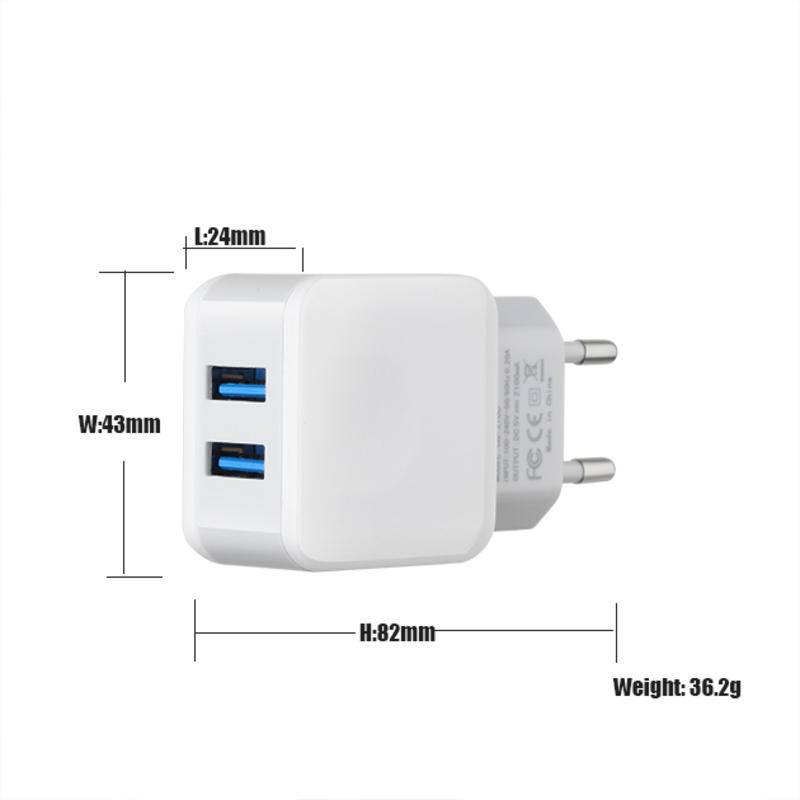 Mobiltelefon Hurtigoplader Universal adapter 2 USB-porte universel multi-oplader bærbar opladning