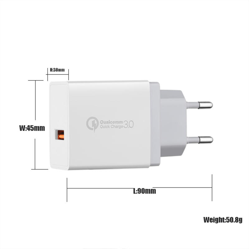 Hurtigoplader UK Plug Usb Vægoplader til iPhone UK Plug QC3.0 USB Rejselader