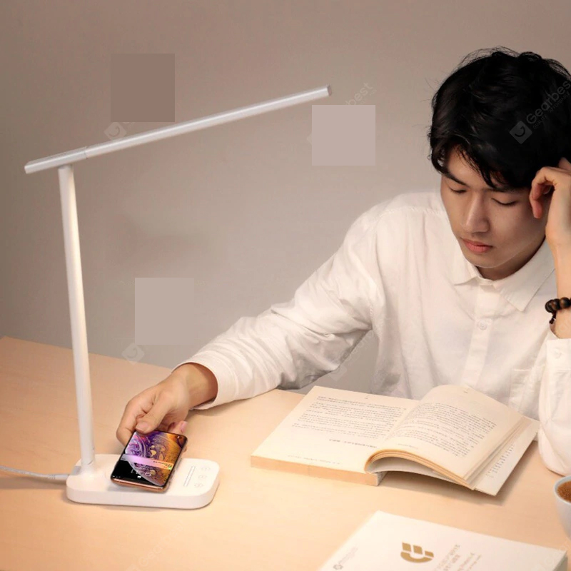 Baseus ACLT-B02 2 i 1 sammenklappelig LED bordlampe med trådløs oplader Studenterbørn læser læringsbordslampe (Xiaomi Ecosystem-produkt) - hvid