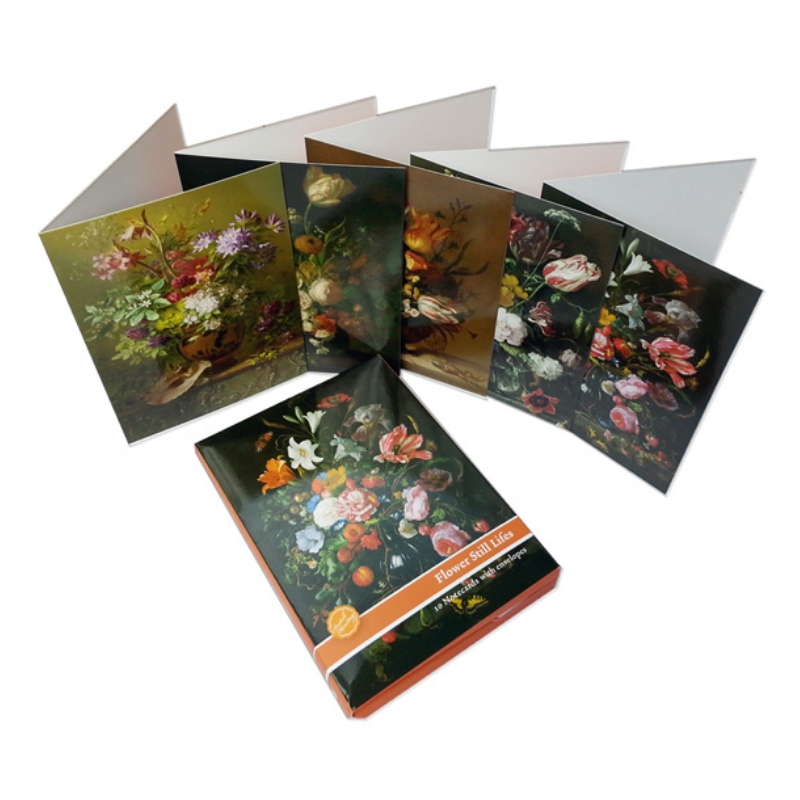 Flower Painting Greating Cards Pack of 10, Note Cards with envelopes
