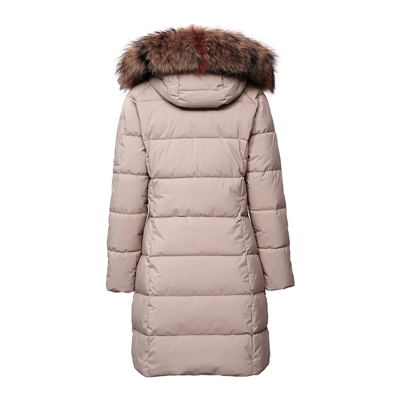 Fraværende varmt jakke med aftagelig hætte/ ægte pelsskind