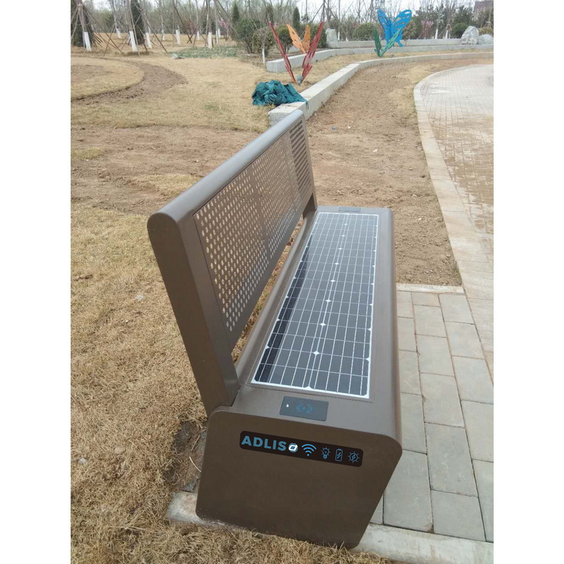 Rustfrit stål perfekt design phone Charging Solar Smart Bench