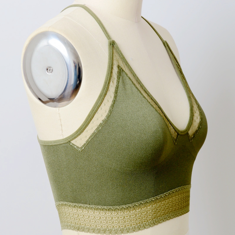 GA-5494 Grace Girl Seamless Polkadot Lace Trim Bralette Engros