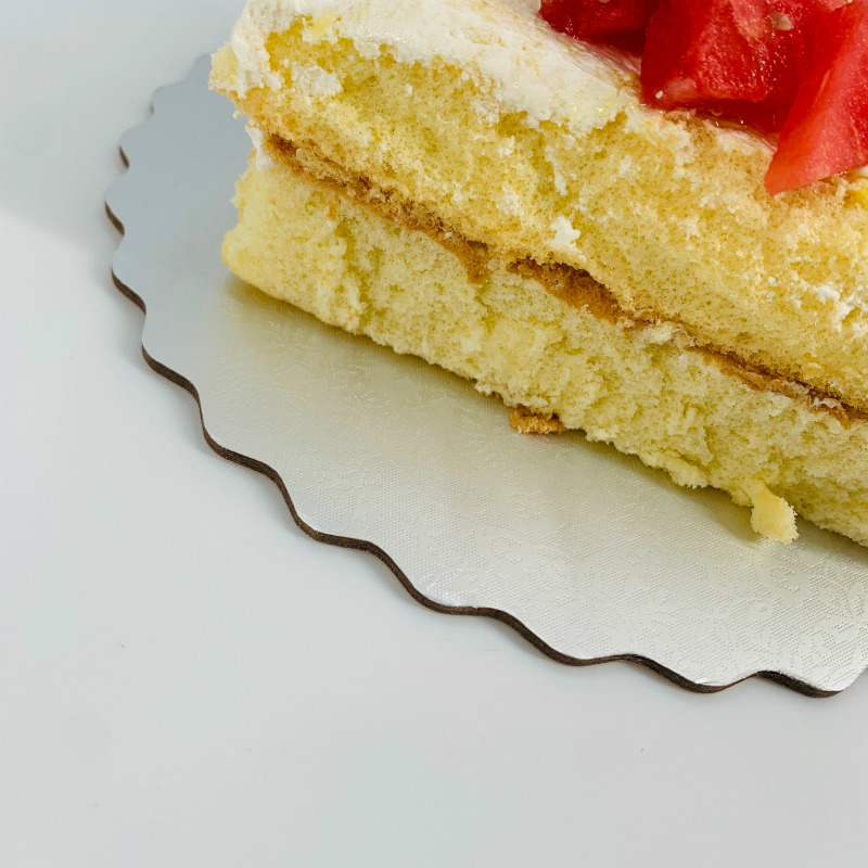 Scalloped Cake Board Sølv 6 tommer, fedtsikker kagepude 15cm, kagebaser små