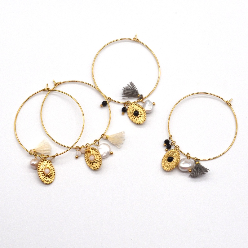 Rustfrit stål gyldne klassiske polerede runde rør øreringe, Kina Ruifanbao smykker behandling fabrik