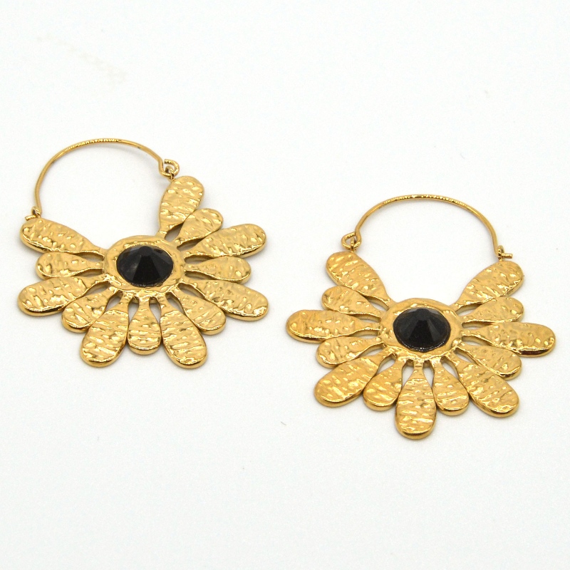 Rustfrit stål forgyldte smykker boheme stil retro snefnug øreringe kvinders Kina Ruifanbao smykker behandling fabrik