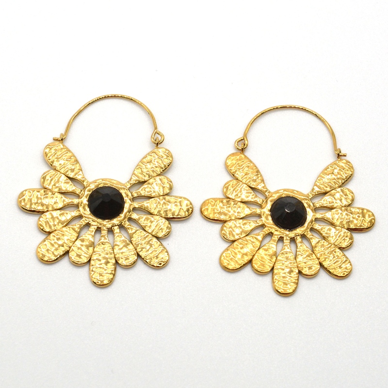 Rustfrit stål forgyldte smykker boheme stil retro snefnug øreringe kvinders Kina Ruifanbao smykker behandling fabrik