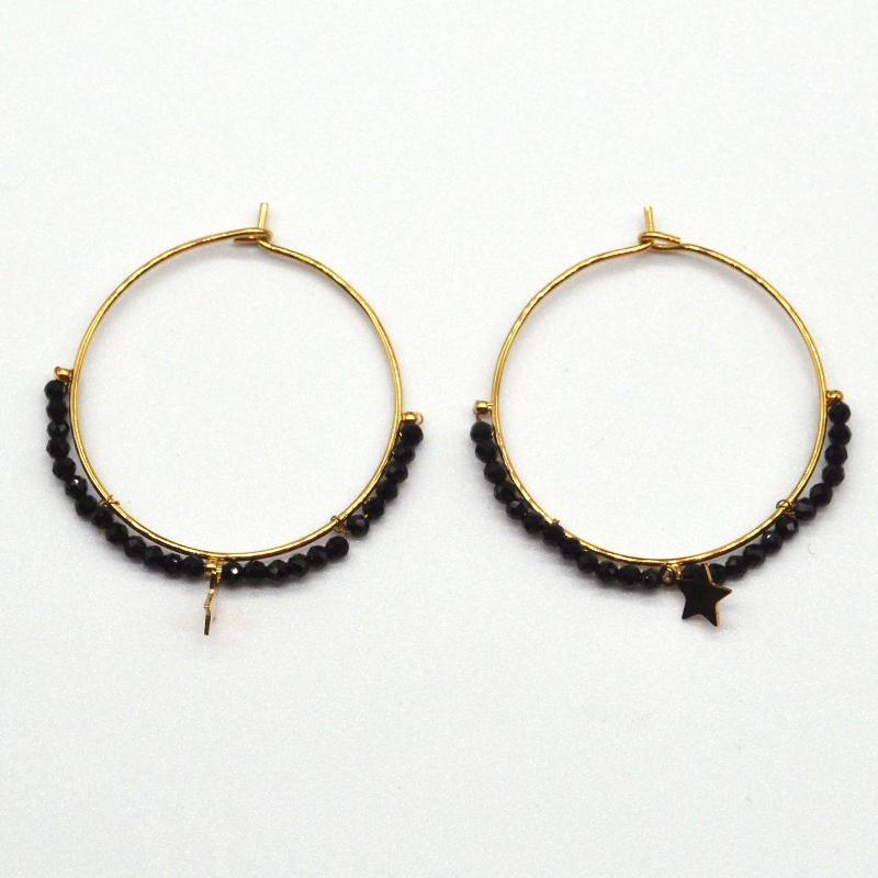 Runde øreringe, bære perler, etnisk stil, retro, boheme stil, cirkeløreringe, kvinders stil, stjerne boheme stil, vedhæng, Kina Ruifanbao smykkeforarbejdningsfabrik