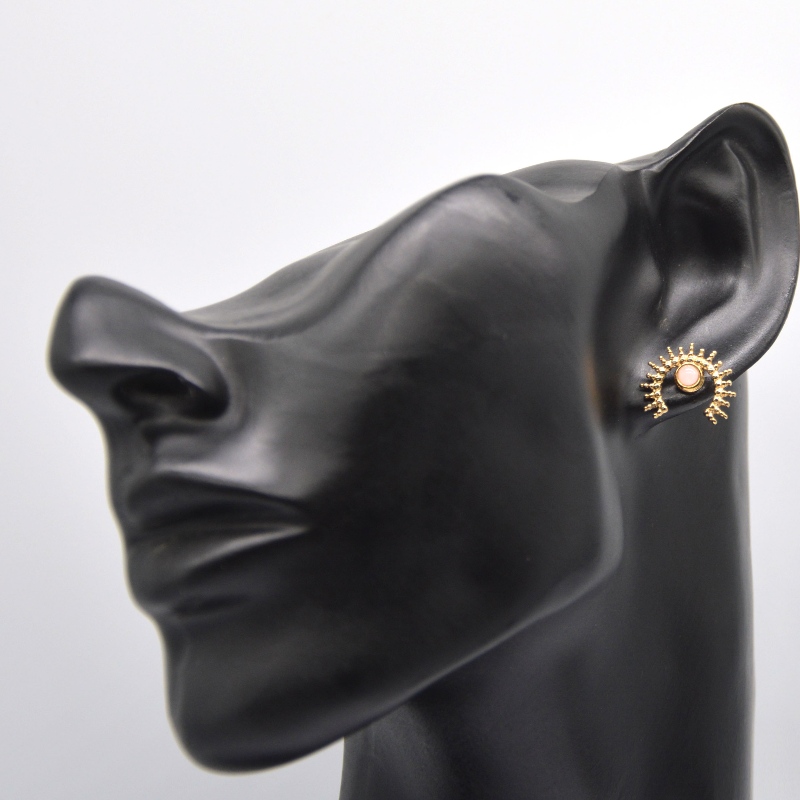 Forgyldte agat øreringe, rustfrit stål guld damer øreringe Kina Ruifanbao smykker forarbejdning fabrik