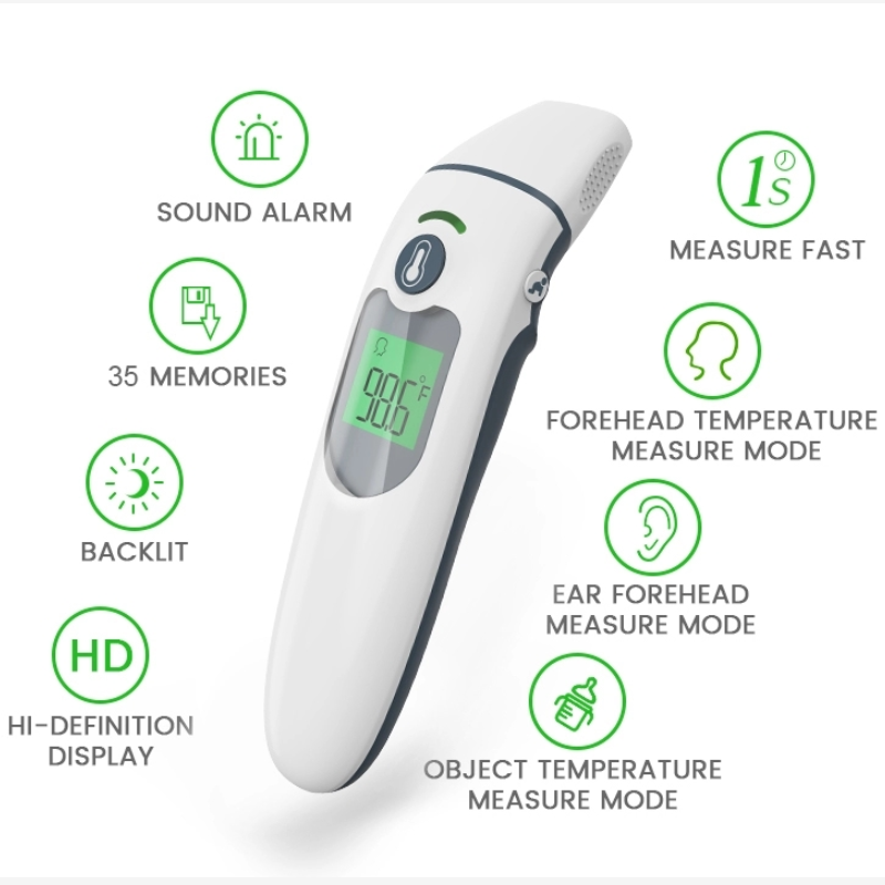 Medicinsk hjem Høj nøjagtighed Digital pande og øre infrarød hurtiglæst termometer til baby og voksen FDA / CE / Rohs godkendt