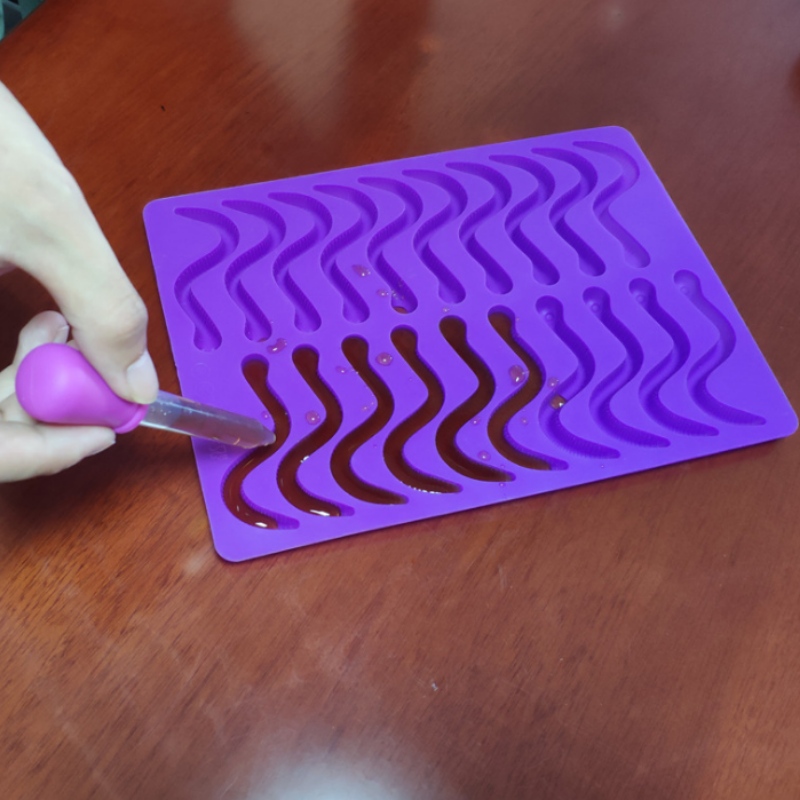 Silicone orm Slik model af larve formet fisk insekt chokolade model lille slangeisket lattice