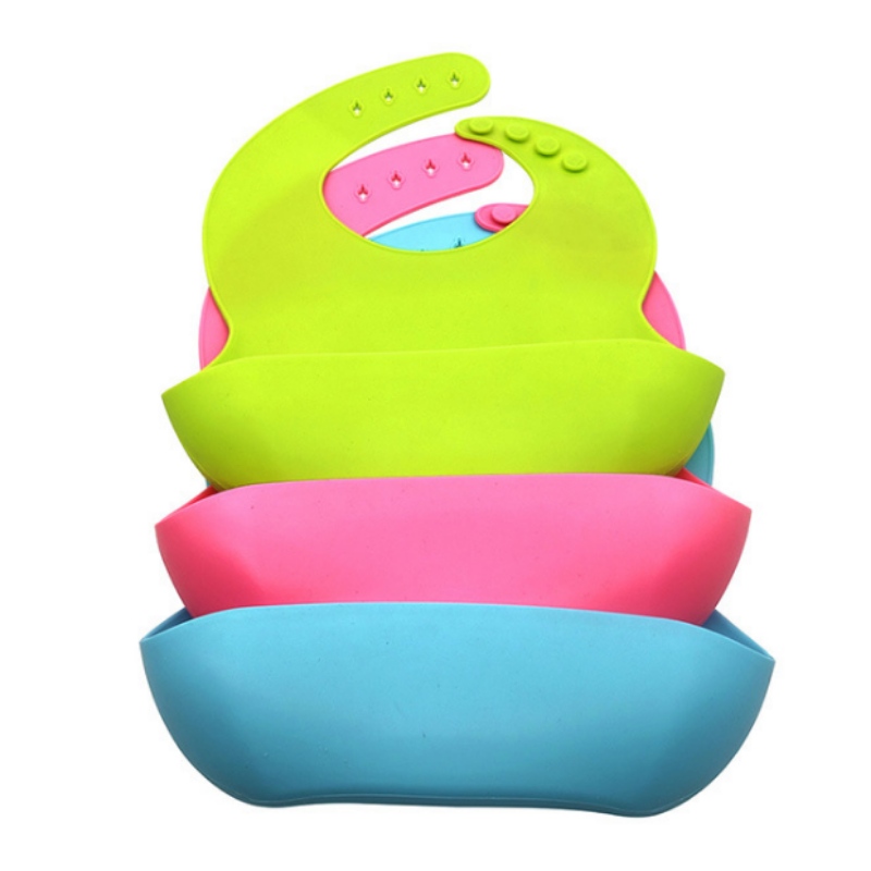 Silicone integreret oval smiley platte Silicone Baby Bib børns smiley plate