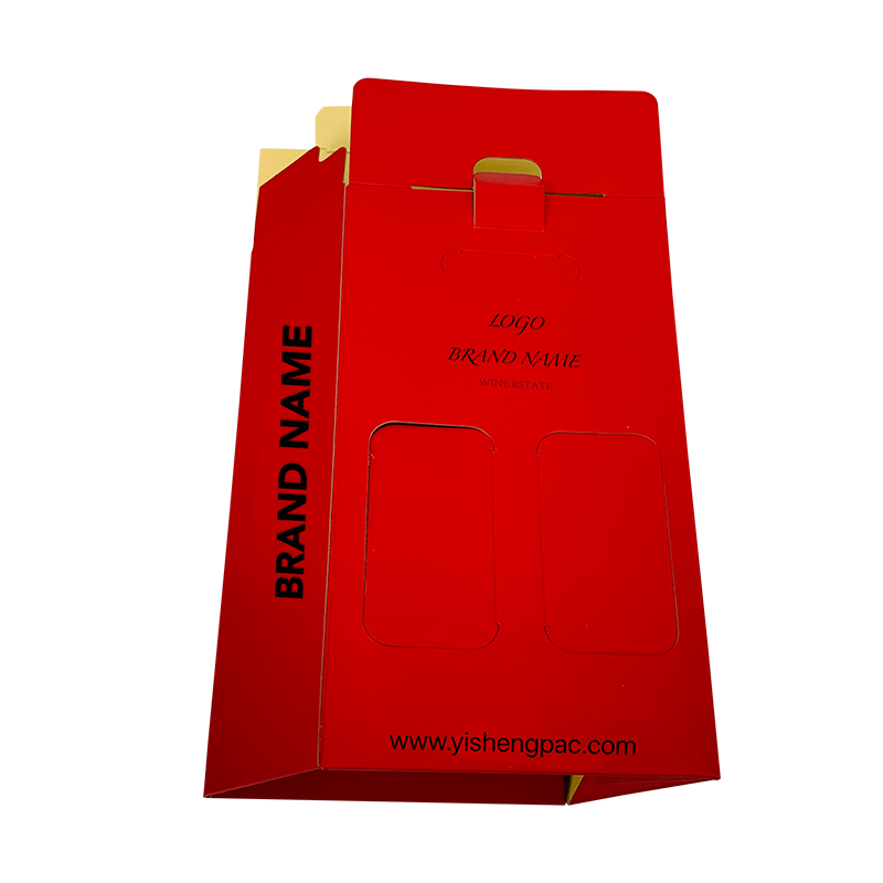Rød emballageæske til vin med til forsendelse