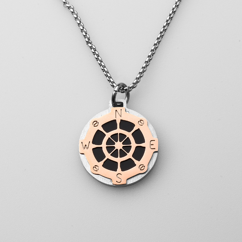 Italien stil rustfrit stål smykker ror vind anker vedhæng mænds halskæde lavet i Kina