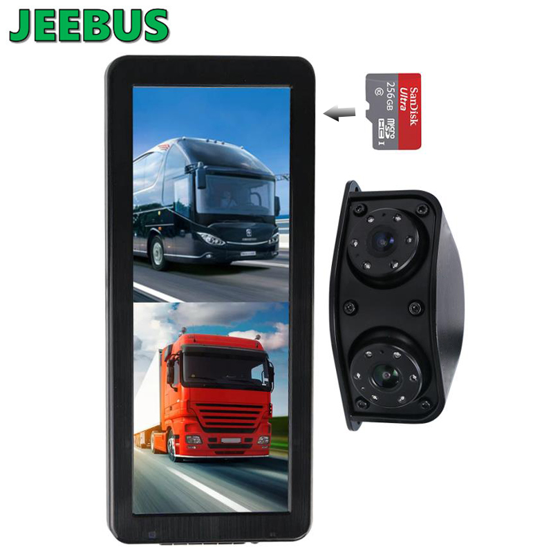 HD vandtæt nattesyn forfra bagfra AHD Dual Video Dash Cam Mirror DVR Monitor System til bus
