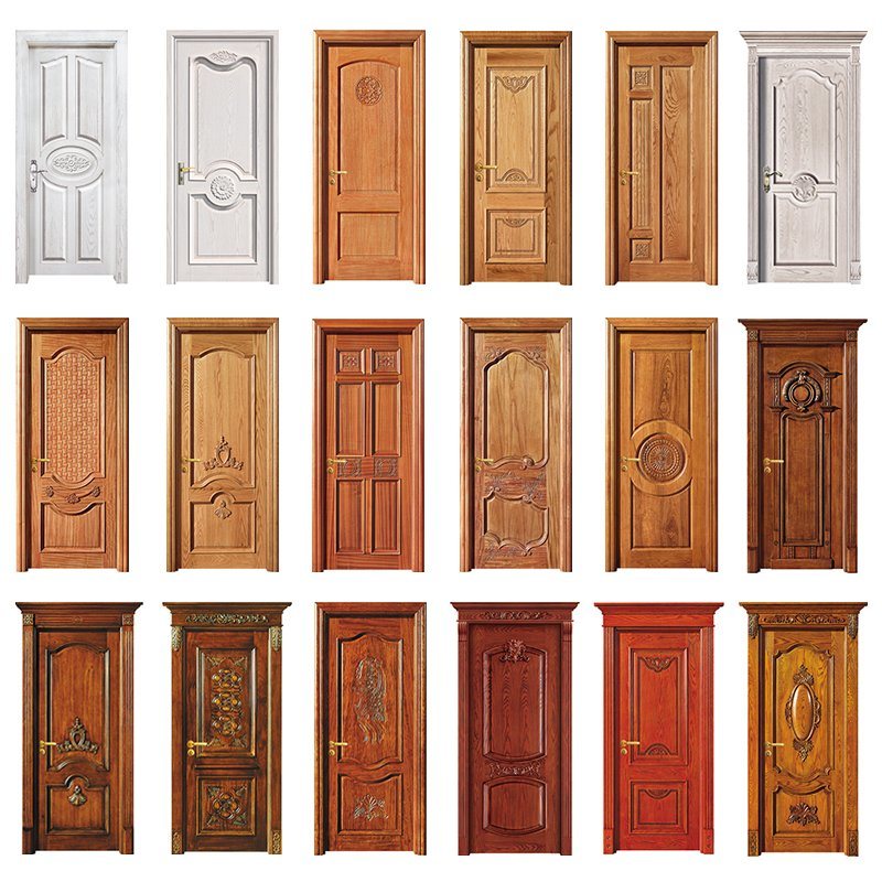 Brugertilpassede Hot Sale Badeværelse Glass Exterior Solid Wood Door Nye indstillinger Engrave Panel Mdf Composite Veneer Honeycomb Papir Maler Hotel Caring Wood Doors Black Frame Wood Door