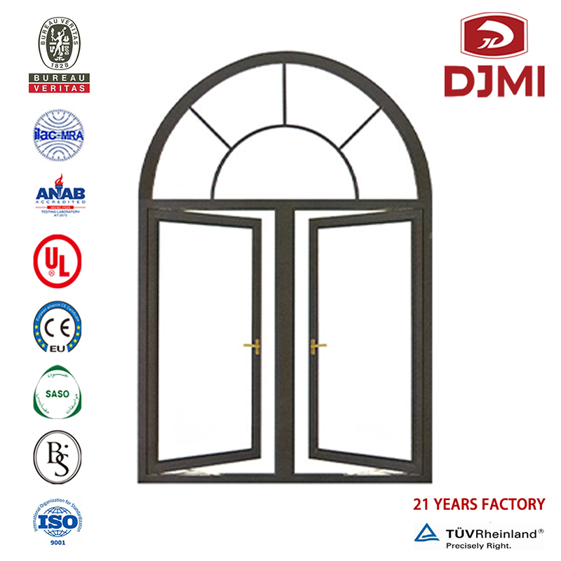 Lydisoleringsvindue China Manufacturer New Blind Inde Double Glass Aluminum Profile Swing Windows Veranda Window Hot Selling Wooden Arch Aluminum Windows Sale Casement with Grill Design For Australiens Burglar Burglar Project Window