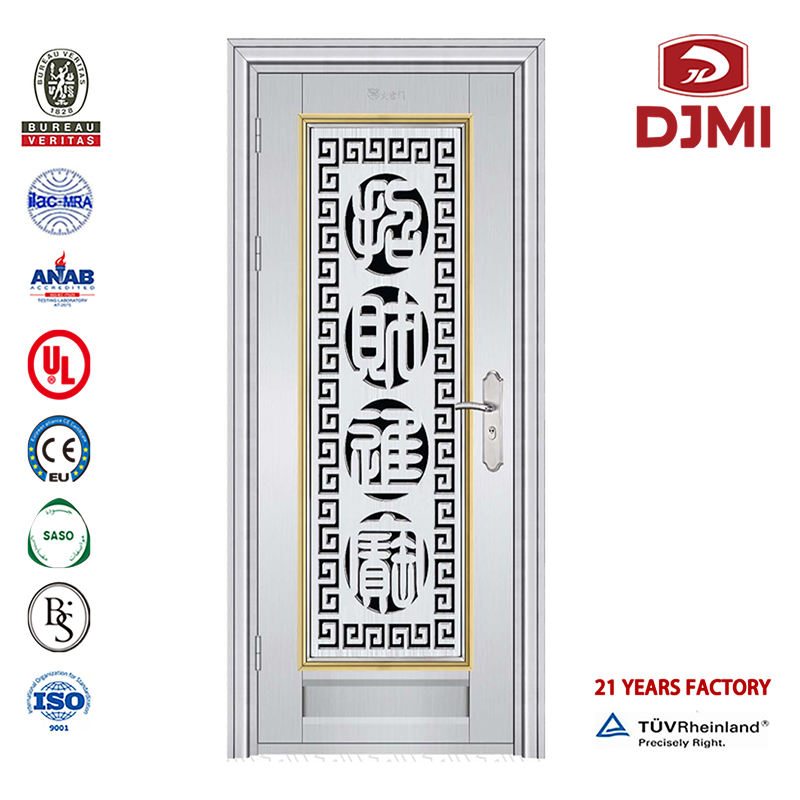 Startless Steel Glasdøren Nye indstillinger Slidning Double Glass Døre Luxury Stainless Steel Door Chinese Factory Outer Leisure Security Tilpasset design Spansk stil Maling with Lock System Stainless Steel Door Sheet