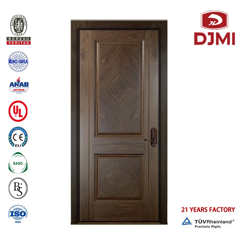 Billigt indenbordsport Solid Wood Flush Door with Glass Tilpasset design Yderste døre Indenrigsglas Glas Double Door Nye indstillinger Træ Entrance Panel Glas Insert Solid Wood Door
