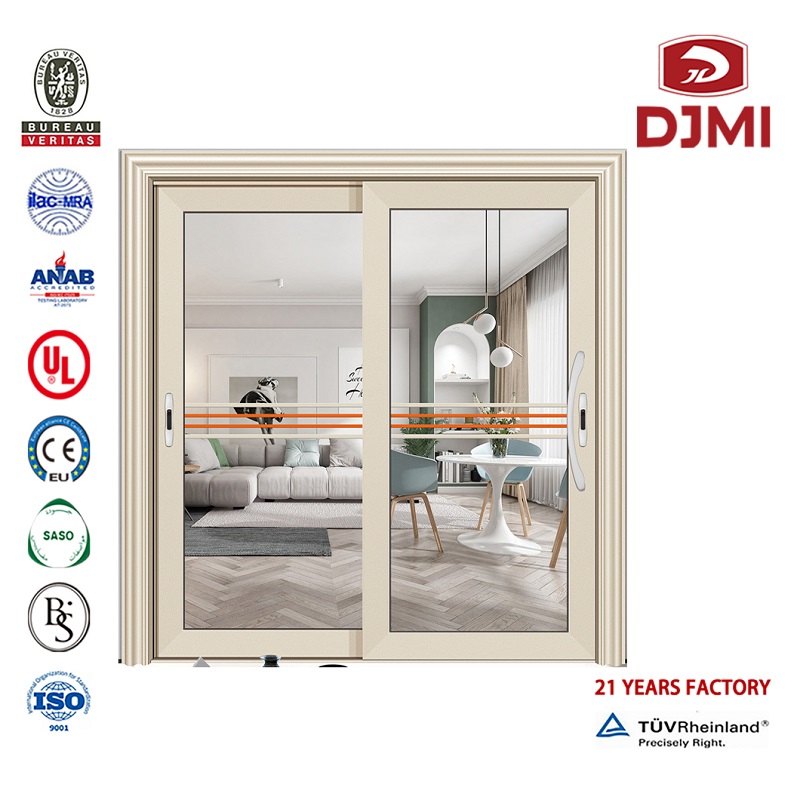 Glas Aluminium Slide Door Professionel Exterior Sliding Door Skift American Factory Outlet Aluminum Doors og Windows New Design Commercial Swing Aluminium Door Med Wooden Grain Farve Factory Ouset Aluminum Doors og Windows