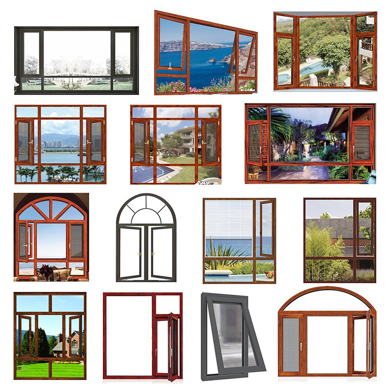Rammedesign Simpel stil Aluminium Fenetre Vindue Døre Aluminium Nyt fransk stilbillede Træramme Design Guangdong Factory Price Small Window Awling Brand New Wood Frame Design Casement Windows For Canadas Insulated Glas Window